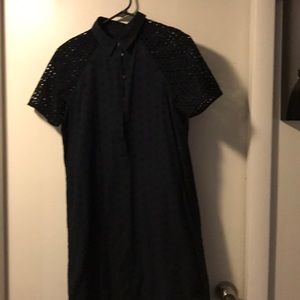 JCrew women's blue eyelet short sleeve dress